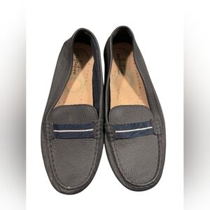 Clarks Dameo Vine Navy Blue Leather Penny Loafer Size 8M EUC